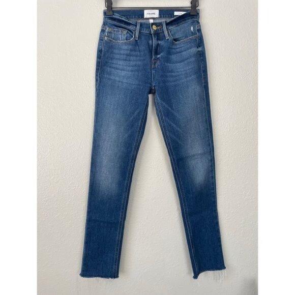 Frame Denim Denim - Frame Le Nik Distressed raw hem skinny jeans 24